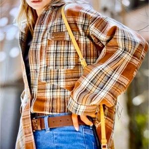 Umgee Brown Plaid Shacket in Size Small. Final Sale.